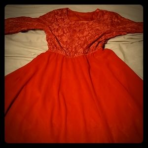 Bright peach color dress